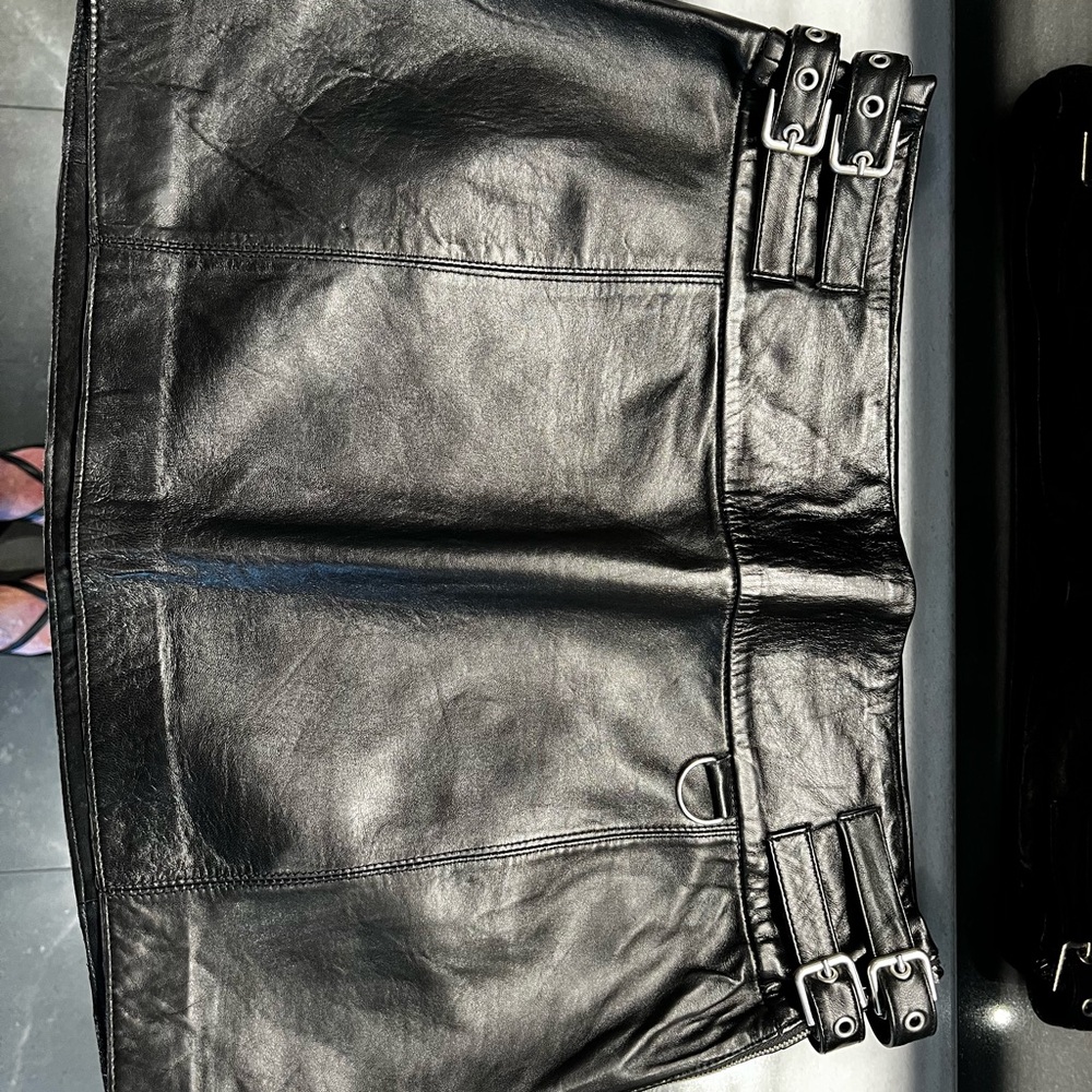 Zara Black Mini Skirt with Buckle Accents